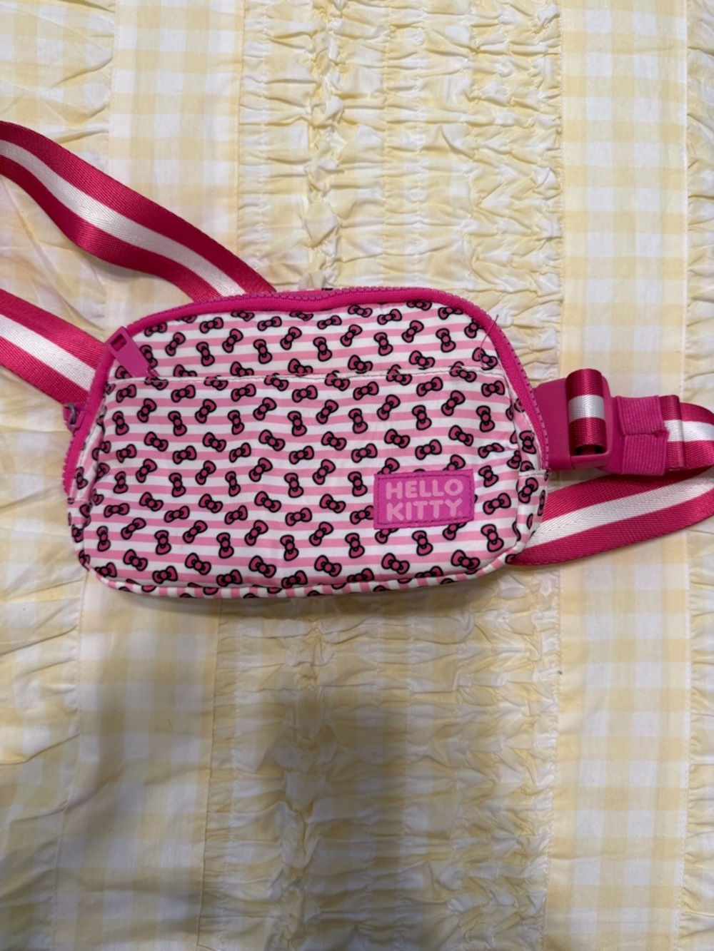 Hello Kitty Pink and White Kids Stripe Crossbody Bag